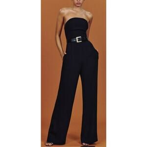 Reformation-  Leia Strapless Black Jumpsuit / 6 / NWT